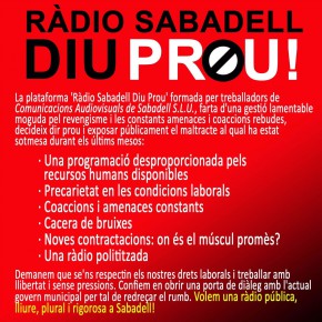 Ciutadans (C's) pide retirar al concejal Miquel Soler de sus responsabilidades políticas en la emisora por la crisis de Ràdio Sabadell